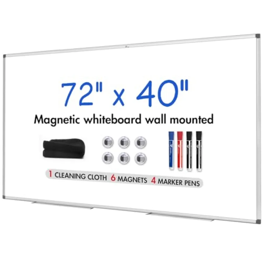 Magnetic Dry Erase Board 72 x 40 in White Board Dry Erase Aluminum Framed Whiteboard for Wall Large Dry Erase Board Wall Mounte
Magnetic Dry Erase Board 72 x 40 in White Board Dry Erase Aluminum Framed Whiteboard for Wall Large Dry Erase Board Wall Mounte