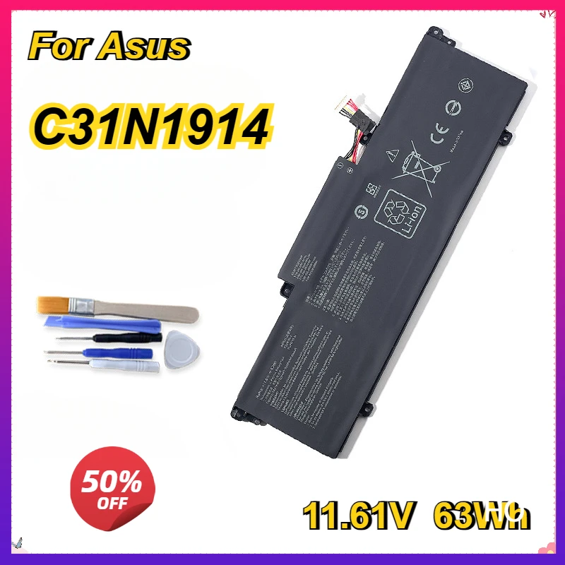 C31N1914 Laptop Battery for Asus ZenBook 14 UX425QA UX435EAL UX425UG UX435EG U4800EGL 11.61V 63Wh Notebook Battery 3 Cells
C31N1914 Laptop Battery for Asus ZenBook 14 UX425QA UX435EAL UX425UG UX435EG U4800EGL 11.61V 63Wh Notebook Battery 3 Cells
