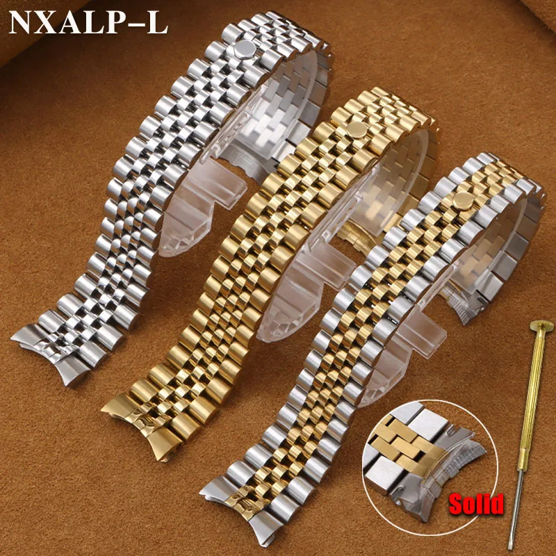 High-quality Curved End Metal Strap For Rolex for Jubilee Watchband 13 17mm 20mm 21mm Solid Stainless Steel Bracelet Accessories
High-quality Curved End Metal Strap For Rolex for Jubilee Watchband 13 17mm 20mm 21mm Solid Stainless Steel Bracelet Accessories