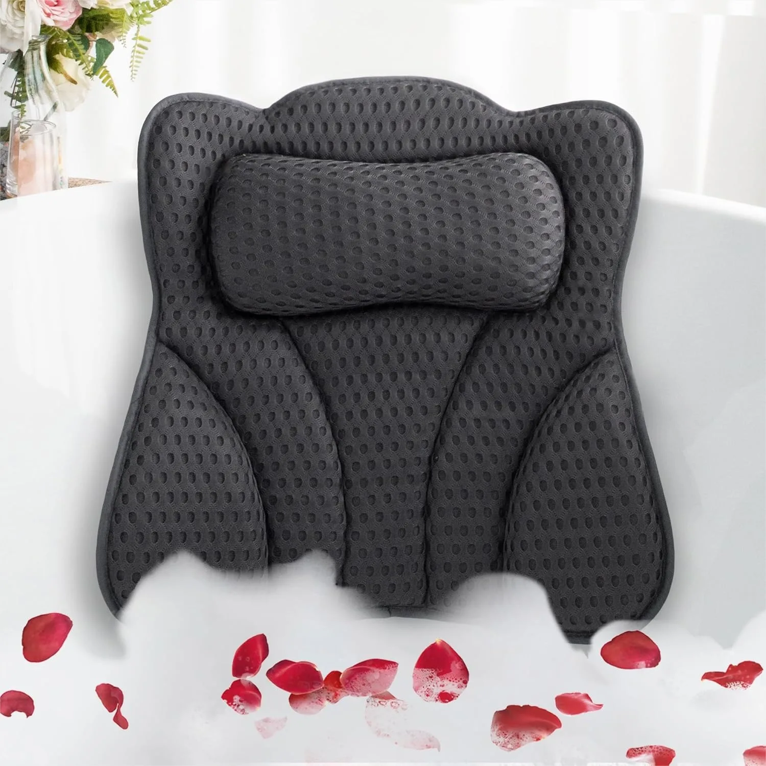 Bath Pillows for Tub Head Neck Back Support, Bathtub Pillow 4D Breathable Air Mesh, with 6 Suction Cups and Hook, Machine
Bath Pillows for Tub Head Neck Back Support, Bathtub Pillow 4D Breathable Air Mesh, with 6 Suction Cups and Hook, Machine