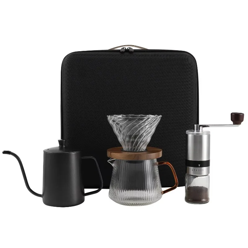 Portable Outdoor Camping Pour Over Coffee Gift Set with Waterproof Bag Drip Coffee Grinder Pot Filter Kit Travel Cups Saucers
Portable Outdoor Camping Pour Over Coffee Gift Set with Waterproof Bag Drip Coffee Grinder Pot Filter Kit Travel Cups Saucers
