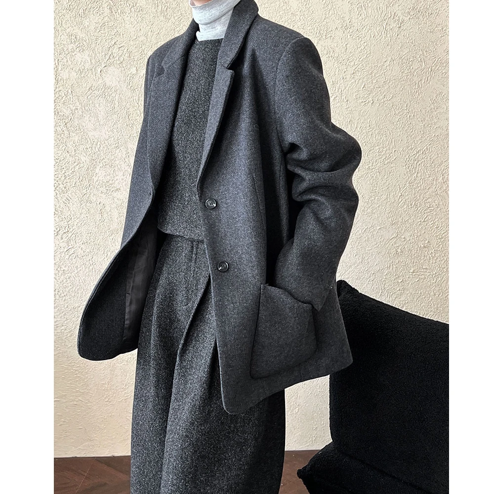 Autumn Winter 50% Wool Women Blazer Coat Turn Down Collar Fashion Design Blazer Feminino Casaco Feminino Tops For Women Clothes
Autumn Winter 50% Wool Women Blazer Coat Turn Down Collar Fashion Design Blazer Feminino Casaco Feminino Tops For Women Clothes