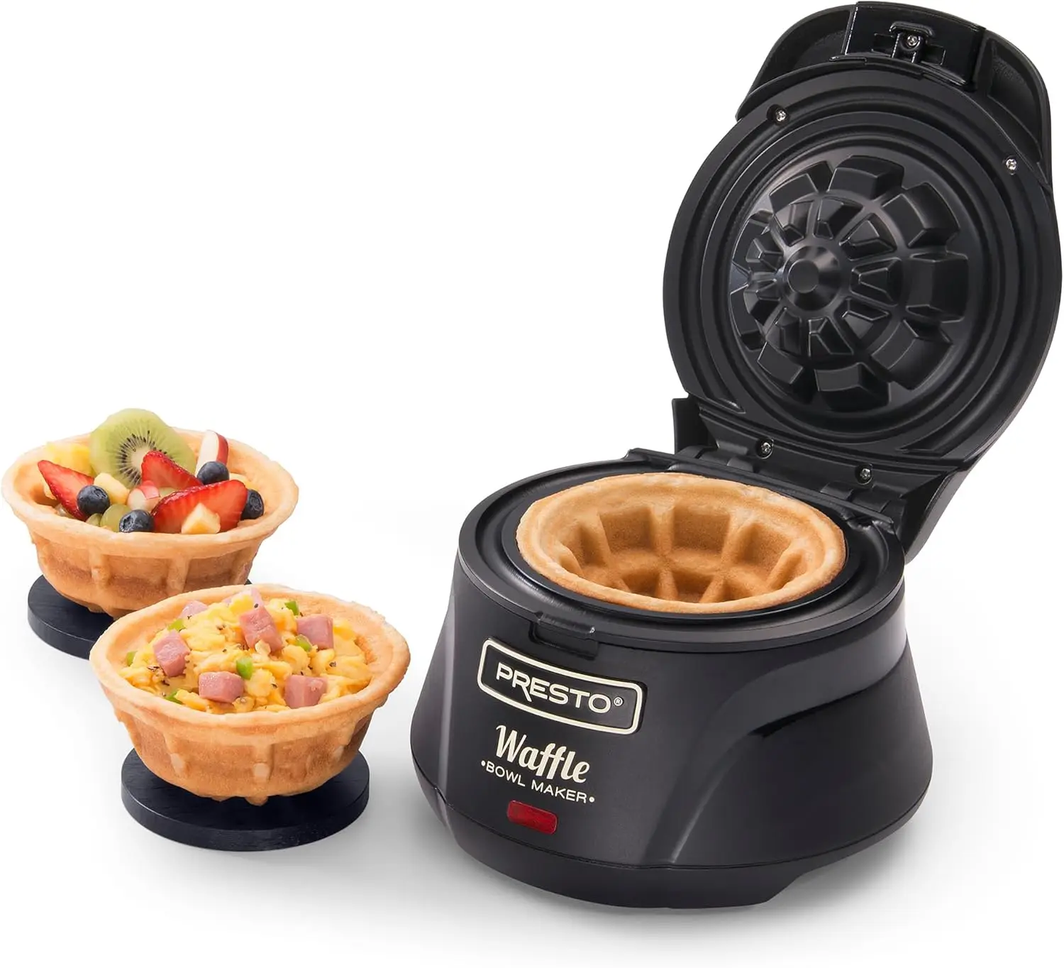 Black Belgian Waffle Bowl Maker with Non-Stick Coating, 9.3 x 8.25 x 5.25 Inches, Compact Design for Easy Use and Cleaning
Black Belgian Waffle Bowl Maker with Non-Stick Coating, 9.3 x 8.25 x 5.25 Inches, Compact Design for Easy Use and Cleaning