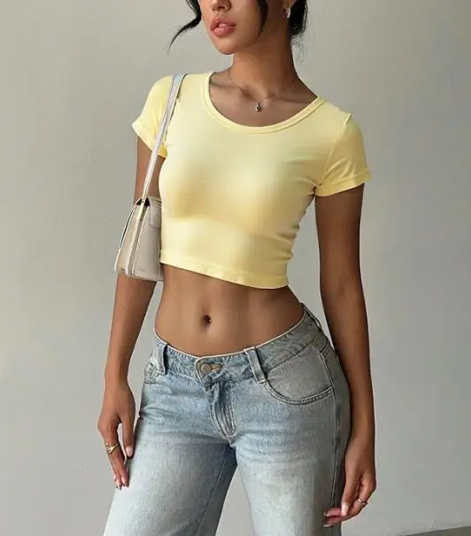 Women's T-Shirt Summer Trendy Classic European and American Spicy Girl Sexy Backless Design Exposed Navel Short Sleeved T-Shirt
Women's T-Shirt Summer Trendy Classic European and American Spicy Girl Sexy Backless Design Exposed Navel Short Sleeved T-Shirt