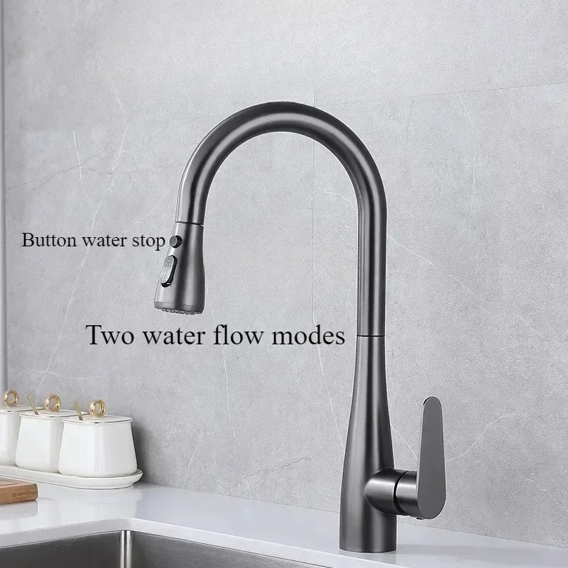 Kitchen faucet, stainless steel pull-out faucet, vegetable basin sink hot and cold faucet
Kitchen faucet, stainless steel pull-out faucet, vegetable basin sink hot and cold faucet