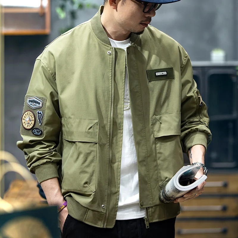 Spring new American baseball collar cargo jacket loose fashion brand large size retro top men's fashion casual coat
Spring new American baseball collar cargo jacket loose fashion brand large size retro top men's fashion casual coat