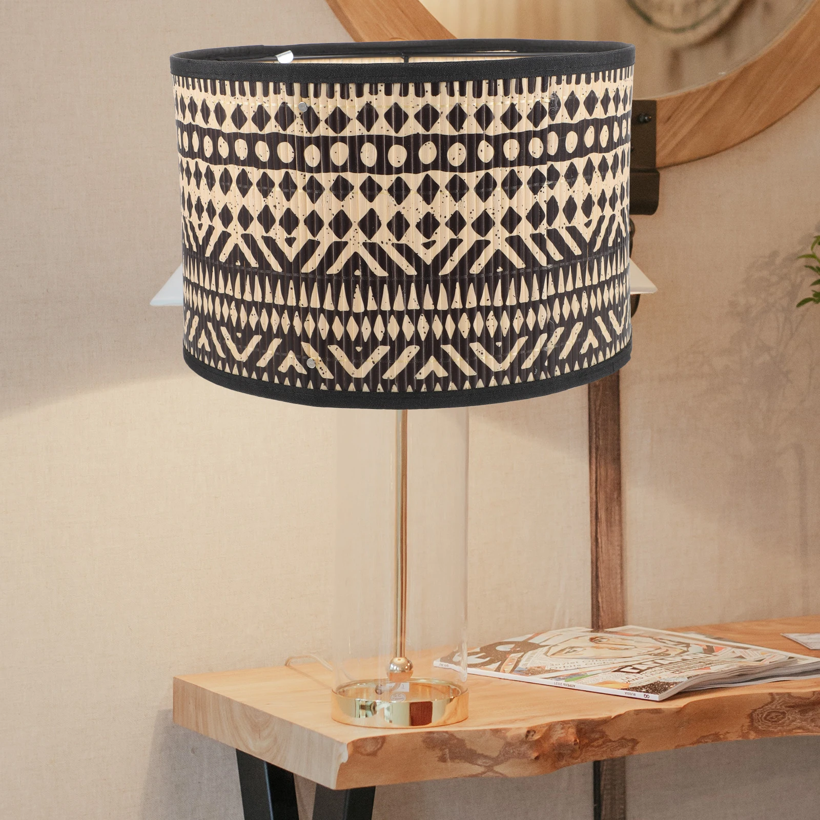 Bamboo Lamp Shade Elegant Printing Drum Cover Decorative Shade for Restaurant Home Stay Hotel Decor Barrel Lamp Shades 
Bamboo Lamp Shade Elegant Printing Drum Cover Decorative Shade for Restaurant Home Stay Hotel Decor Barrel Lamp Shades