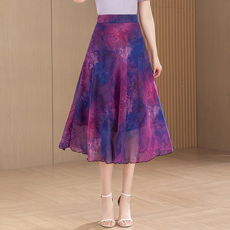 New Women Summer Print Chiffon Skirt Fashion High Waist A-Line Mid-Calf Skirt Casual Flowing Daily Print Dress Female
New Women Summer Print Chiffon Skirt Fashion High Waist A-Line Mid-Calf Skirt Casual Flowing Daily Print Dress Female