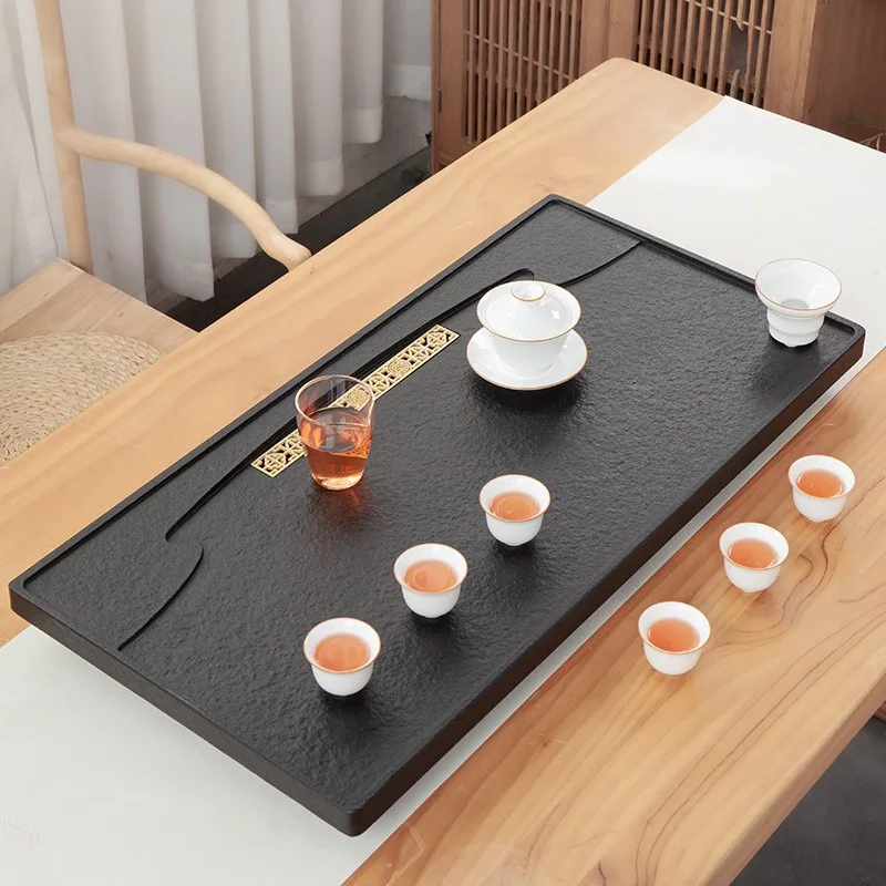 Natural Black Stone Chinese Tea Tray, Kungfu Minimalist Tea Drain Server for Home Brewing, Desktop Gongfu Tea Set
Natural Black Stone Chinese Tea Tray, Kungfu Minimalist Tea Drain Server for Home Brewing, Desktop Gongfu Tea Set