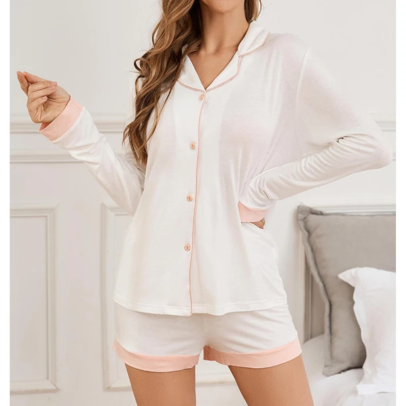 Pajamas for Women, Summer Long-sleeved Shirts, Shorts, Two-piece Set, Women's Home Clothes
Pajamas for Women, Summer Long-sleeved Shirts, Shorts, Two-piece Set, Women's Home Clothes
