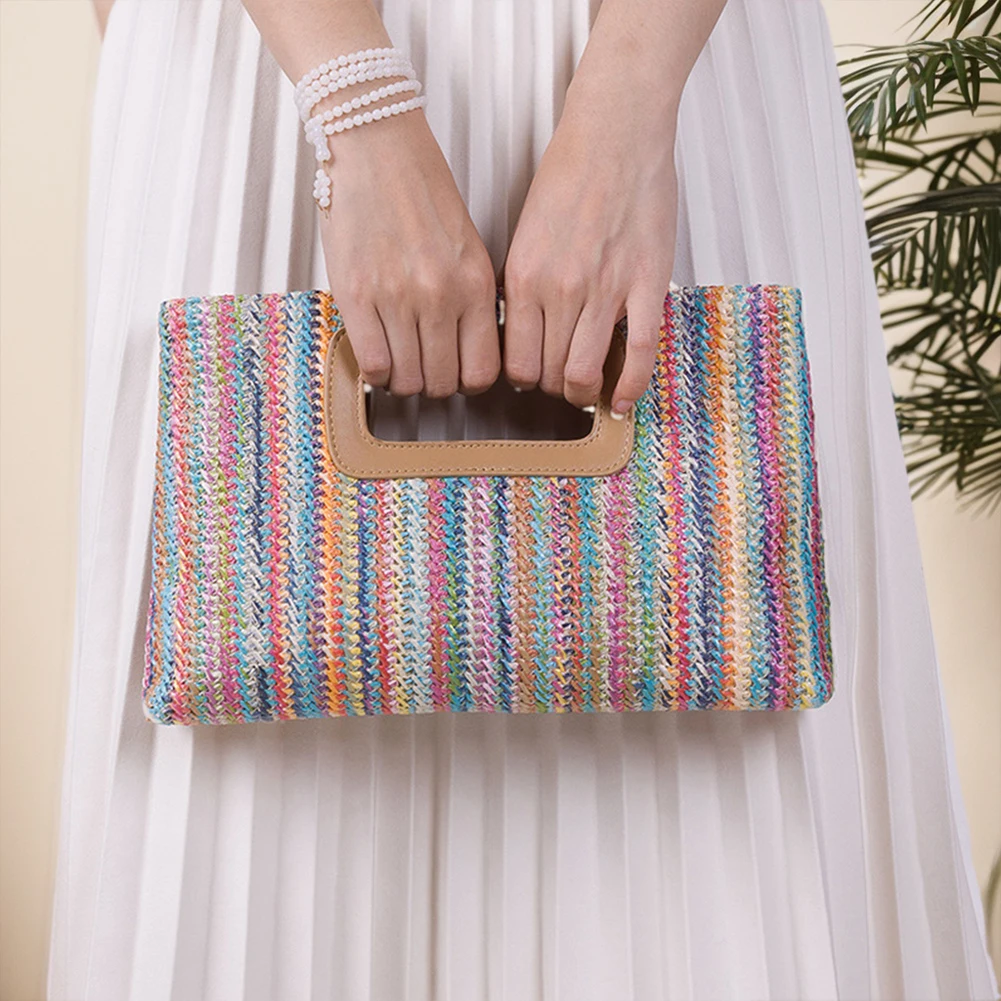 Women Straw Woven Bag Weaving Tote Bag Large Capacity Raffia Evening Bag Hasp Closure Simple Shoulder Purse Summer Vacation Tote
Women Straw Woven Bag Weaving Tote Bag Large Capacity Raffia Evening Bag Hasp Closure Simple Shoulder Purse Summer Vacation Tote