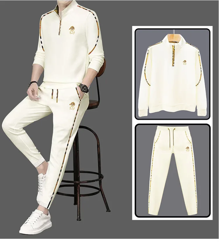 Men Tracksuit Set Autumn Winter High Quality Stand Collar Zip Up Sweatshirt Slim Fit Casual Luxury 2 Piece Pullover Pants Suit
Men Tracksuit Set Autumn Winter High Quality Stand Collar Zip Up Sweatshirt Slim Fit Casual Luxury 2 Piece Pullover Pants Suit