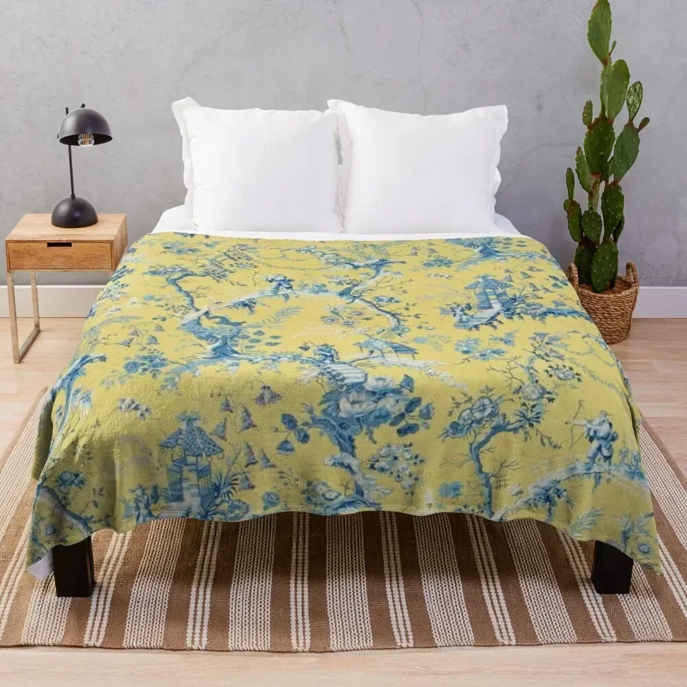 Blue and Yellow Toile Throw Blanket Cozy Sofa Blanket for TV Watching Napping
Blue and Yellow Toile Throw Blanket Cozy Sofa Blanket for TV Watching Napping