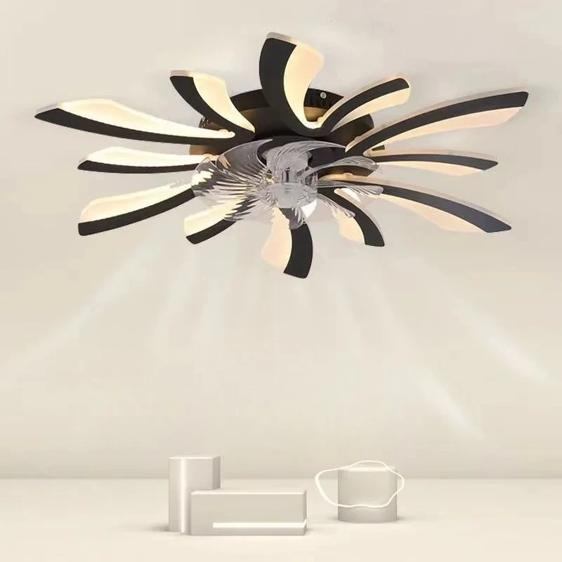 Black/White Fan light for living room, dining room, bedroom home decoration, remote control adjustment led pendant light 
Black/White Fan light for living room, dining room, bedroom home decoration, remote control adjustment led pendant light