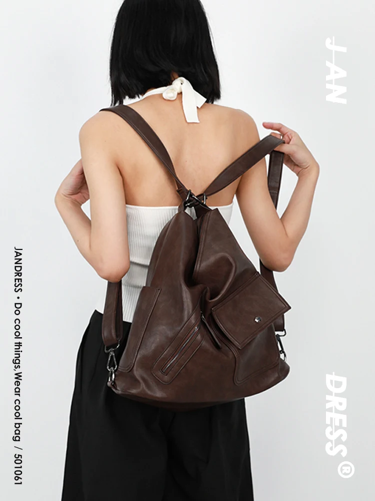 Mocha Brown Retro Motorcycle Sexy Girl Double Shoulder Bag Large Capacity Single Shoulder Slant Cross Bag JANDRESS Original
Mocha Brown Retro Motorcycle Sexy Girl Double Shoulder Bag Large Capacity Single Shoulder Slant Cross Bag JANDRESS Original