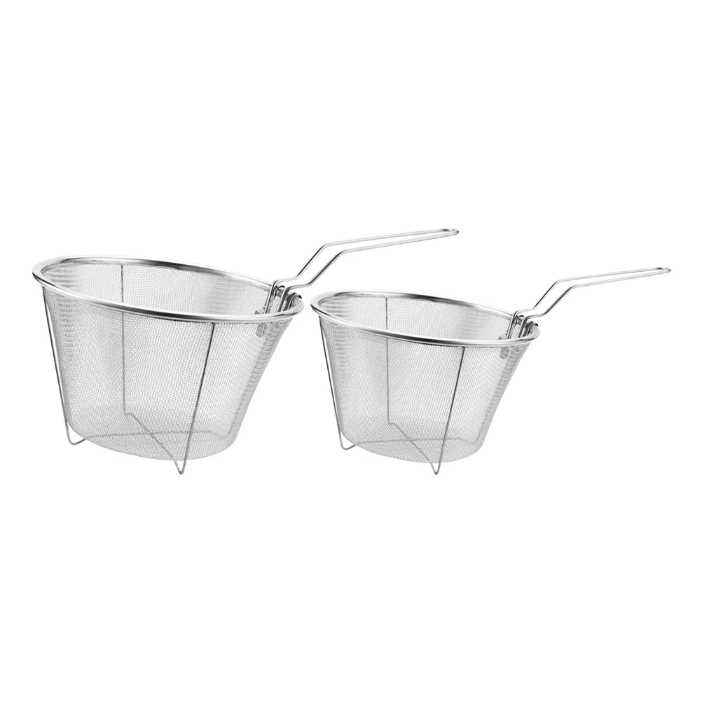 2 Pcs Frying Basket Hookup Folding Handle Fried Food Skimmer Reusable Tool Snack Stainless Steel Kitchen with Oil Draining
2 Pcs Frying Basket Hookup Folding Handle Fried Food Skimmer Reusable Tool Snack Stainless Steel Kitchen with Oil Draining
