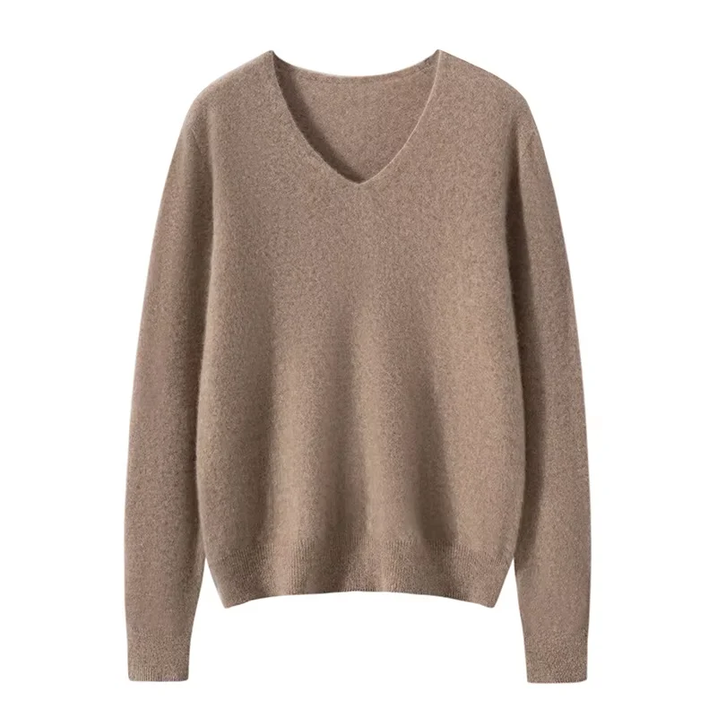Simple Women Pullover Sweater 100% Cashmere Knitted Autumn Winter V-neck Soild Soft Comfort Versatile Basic Long Sleeve Tops
Simple Women Pullover Sweater 100% Cashmere Knitted Autumn Winter V-neck Soild Soft Comfort Versatile Basic Long Sleeve Tops