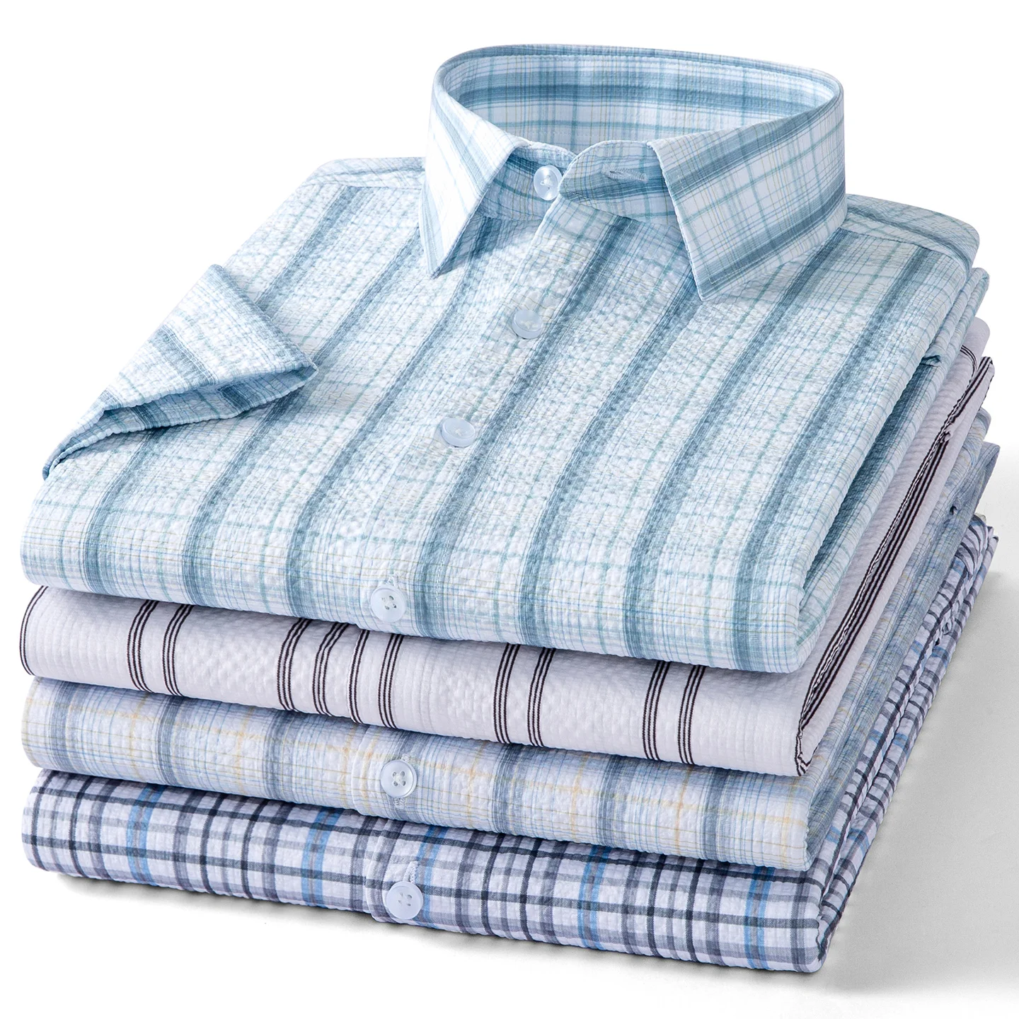 Men's Fashion Plaid Checkered Shirt Short Sleeve Bamboo Fiber Seersucker Holiday Youthful Striped No ironing Summer Casual Tops
Men's Fashion Plaid Checkered Shirt Short Sleeve Bamboo Fiber Seersucker Holiday Youthful Striped No ironing Summer Casual Tops