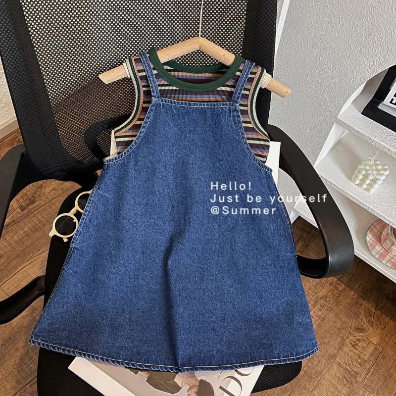 2024Summer New Denim Suspender Skirt Top Sleeveless Striped Vest Two-Piece Set Trendy23257
2024Summer New Denim Suspender Skirt Top Sleeveless Striped Vest Two-Piece Set Trendy23257