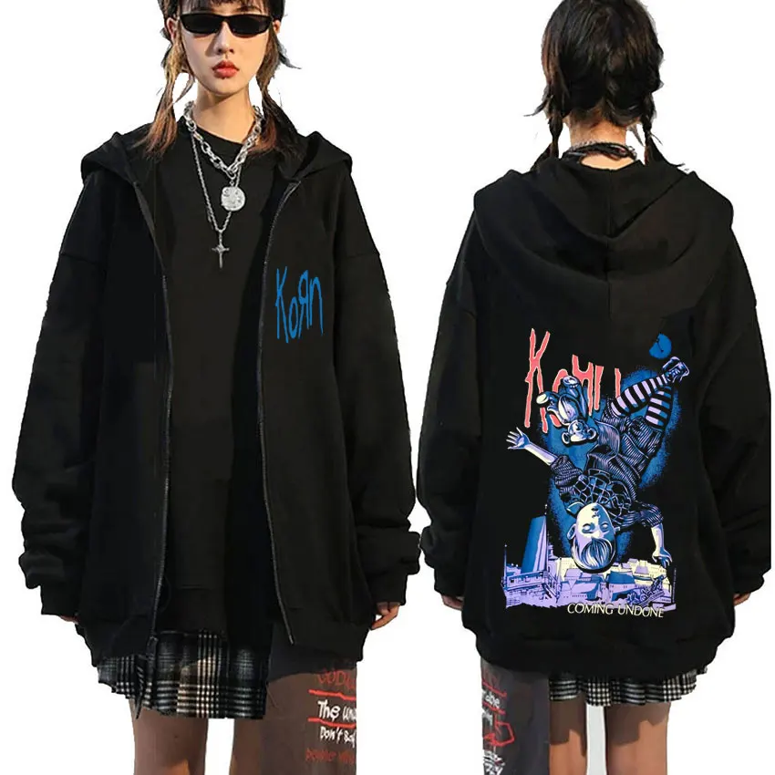 Korn Rock Band See You on The Other Side Coming Undone Zipper Hoodie Men Vintage Metal Gothic Zip Up Jacket Oversized Sweatshirt
Korn Rock Band See You on The Other Side Coming Undone Zipper Hoodie Men Vintage Metal Gothic Zip Up Jacket Oversized Sweatshirt