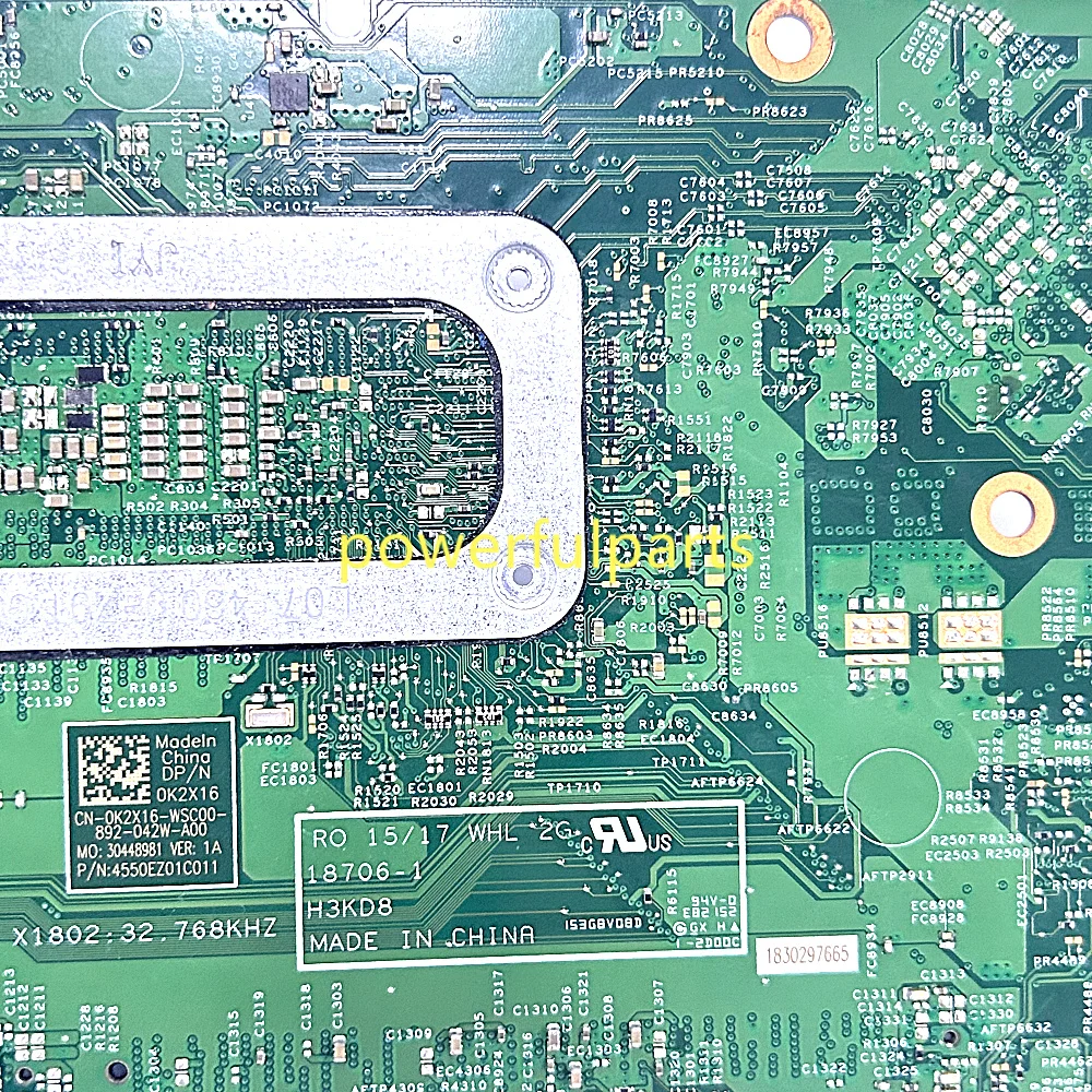 18706-1 Материнская плата для Dell Inspiron 15 7586 17 7786, 0K2X16, с процессором I5-8265, встроенный, в рабочем состоянии
18706-1 Материнская плата для Dell Inspiron 15 7586 17 7786, 0K2X16, с процессором I5-8265, встроенный, в рабочем состоянии