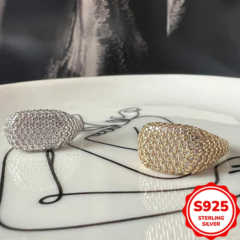 Fashionable and Classic Genuine S925 Silver Yellow Geometric Full Diamond Trendy and Cool Exquisite Ring
Fashionable and Classic Genuine S925 Silver Yellow Geometric Full Diamond Trendy and Cool Exquisite Ring