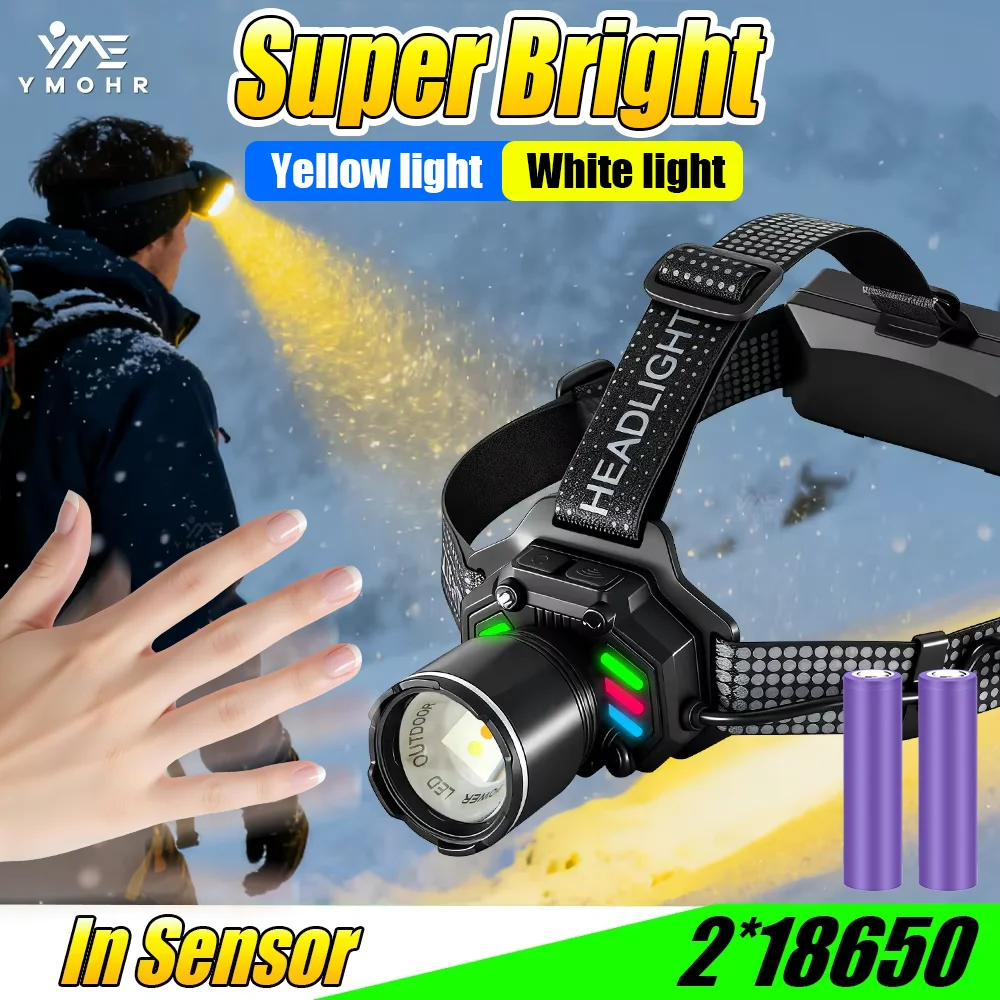Yellow White Laser Headlamp IR Sensor Headlamp LED Rechargeable 18650 Battery Cap Light Head LED Front Flashlight Fishing Gift
Yellow White Laser Headlamp IR Sensor Headlamp LED Rechargeable 18650 Battery Cap Light Head LED Front Flashlight Fishing Gift