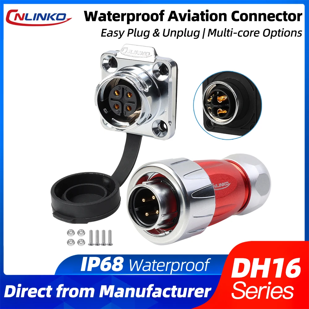 CNLINKO DH-16 IP68 Waterproof Connector Solder Screw Assembly All-Metal Electrical Male Plug Female Socket
CNLINKO DH-16 IP68 Waterproof Connector Solder Screw Assembly All-Metal Electrical Male Plug Female Socket