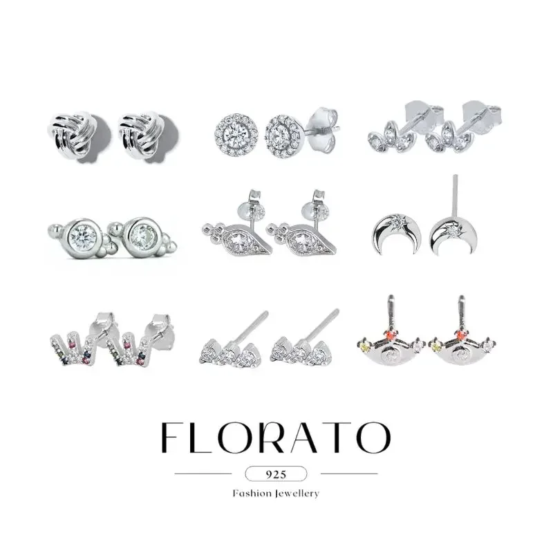 925 Sterling Silver Ear Needle Silver Round Zircon Vintage Geometric Small Stud Earrings For Women Fashion exquisite Jewelry
925 Sterling Silver Ear Needle Silver Round Zircon Vintage Geometric Small Stud Earrings For Women Fashion exquisite Jewelry