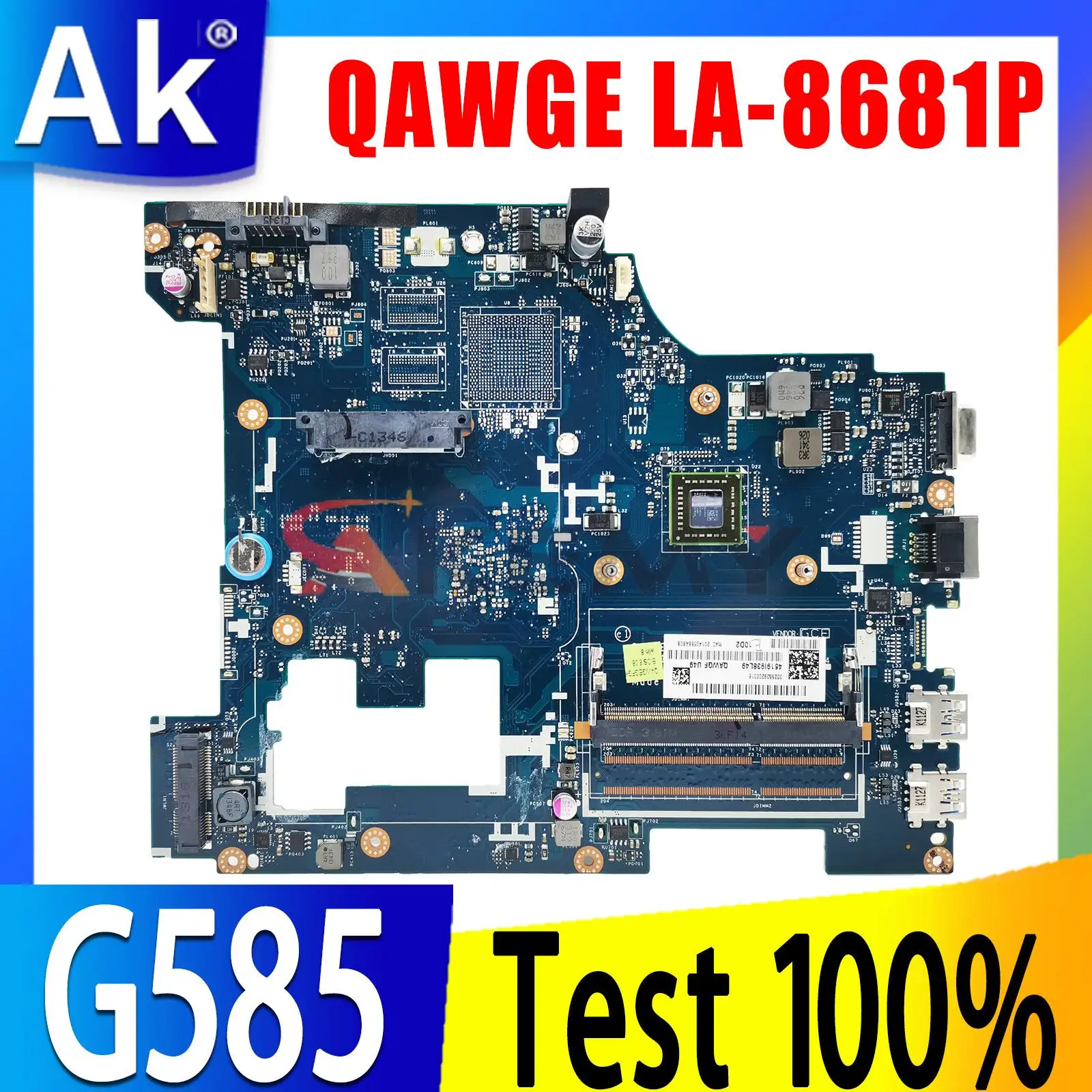 QAWGE LA-8681P для Lenovo Ideapad G585 материнская плата для ноутбука E-300 DDR3 Материнская плата для ноутбука протестирована хорошо
QAWGE LA-8681P для Lenovo Ideapad G585 материнская плата для ноутбука E-300 DDR3 Материнская плата для ноутбука протестирована хорошо