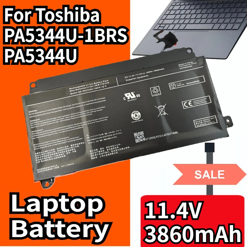 New PA5344U-1BRS PA5344U 11.4V 45Wh 3860mAh Laptop Battery Apply for Toshiba Dynabook Built-in
New PA5344U-1BRS PA5344U 11.4V 45Wh 3860mAh Laptop Battery Apply for Toshiba Dynabook Built-in