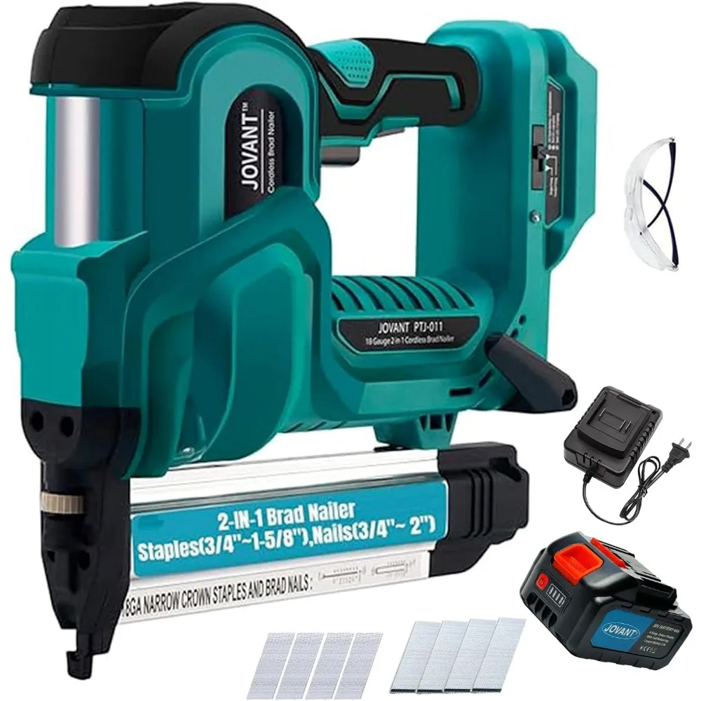 Brad Nailer, Electric Nail Gun with 800pcs 18 GA Nails/Staples, 2 in 1 Nail Gun Battery Powered with 20V 1 * 4.0A Battery for Ho
Brad Nailer, Electric Nail Gun with 800pcs 18 GA Nails/Staples, 2 in 1 Nail Gun Battery Powered with 20V 1 * 4.0A Battery for Ho