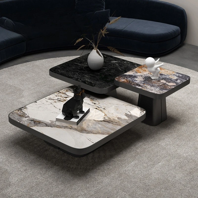 Italian rock slab coffee table combination light luxury simple modern living room square marble stainless steel edge table
Italian rock slab coffee table combination light luxury simple modern living room square marble stainless steel edge table