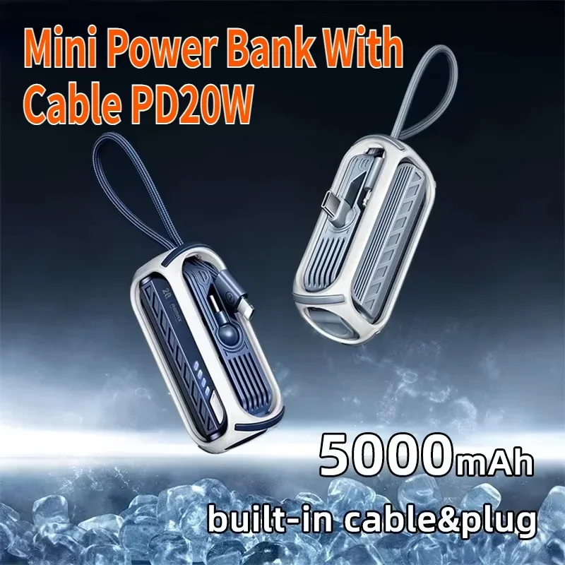 5000mAh Mini Power Bank With Cable PD20W Type-C External Spare Battery Fast Charger Portable Small Powerbank For iPhone Samsung
5000mAh Mini Power Bank With Cable PD20W Type-C External Spare Battery Fast Charger Portable Small Powerbank For iPhone Samsung