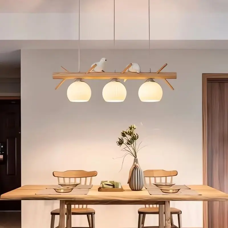 Modern Home Solid Wood Restaurant Pendant Nordic Simple Light Luxury Tea Room Living Room Solid Wood Style Bird Light
Modern Home Solid Wood Restaurant Pendant Nordic Simple Light Luxury Tea Room Living Room Solid Wood Style Bird Light