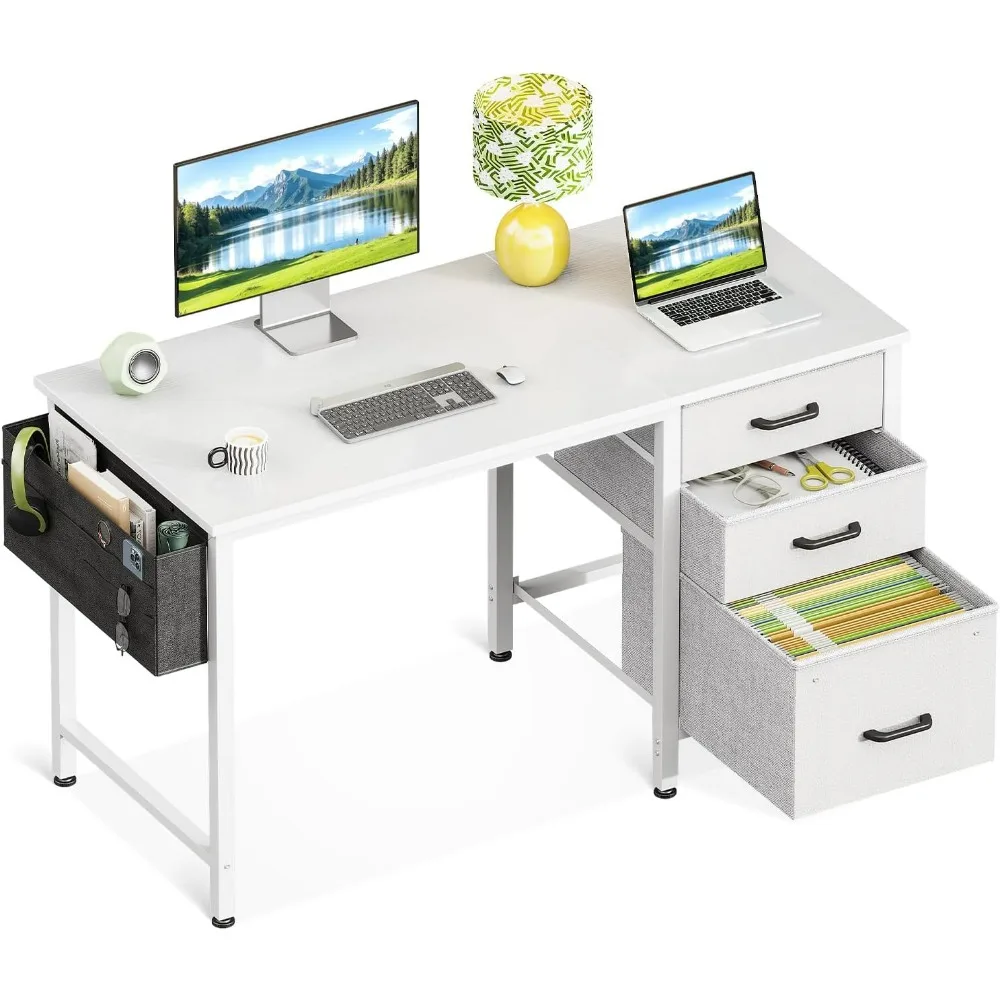 40" Small Home Office Computer Desk Snow White Fabric Drawers File Cabinet Storage Bag Hook Writing Desk for Bedroom Small Space
40" Small Home Office Computer Desk Snow White Fabric Drawers File Cabinet Storage Bag Hook Writing Desk for Bedroom Small Space