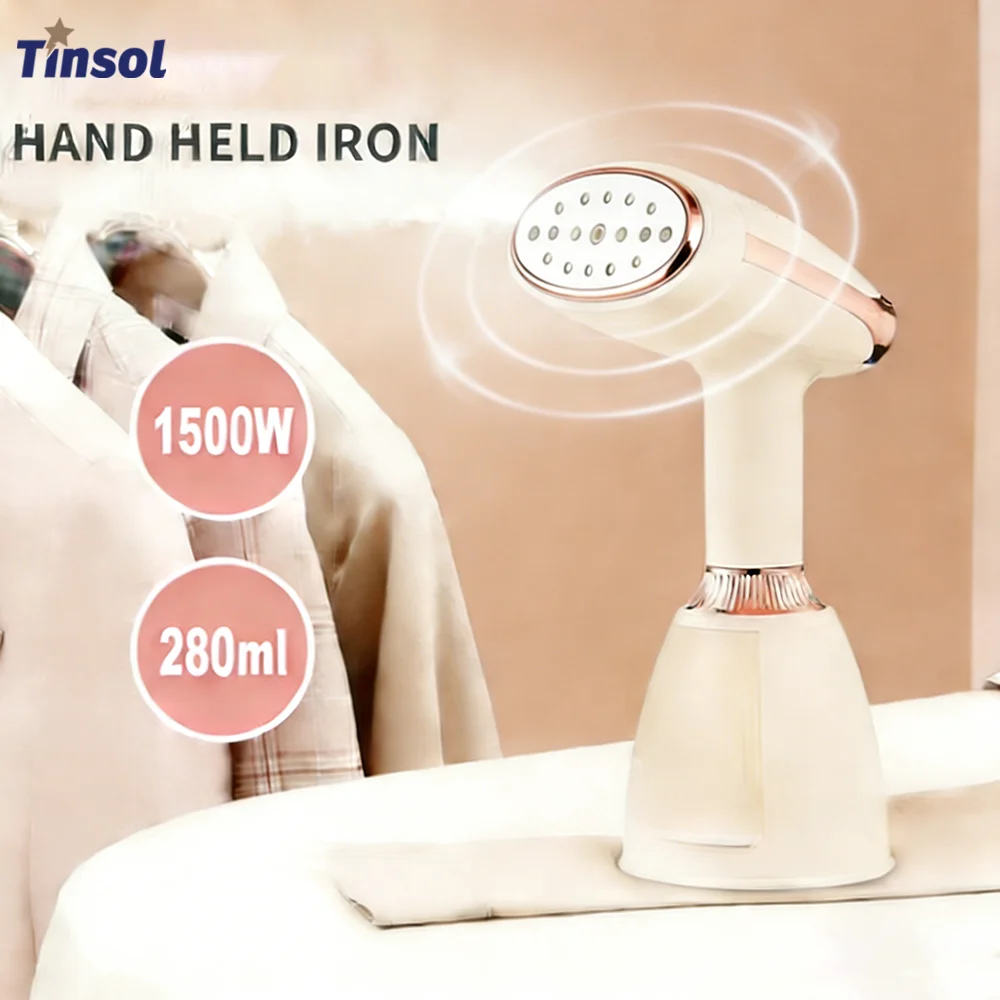 TINSOL Portable Handheld Steam Garment Steamer 1500W High Power Fast Heating 280ml Water Tank Compact Home Steam Iron
TINSOL Portable Handheld Steam Garment Steamer 1500W High Power Fast Heating 280ml Water Tank Compact Home Steam Iron