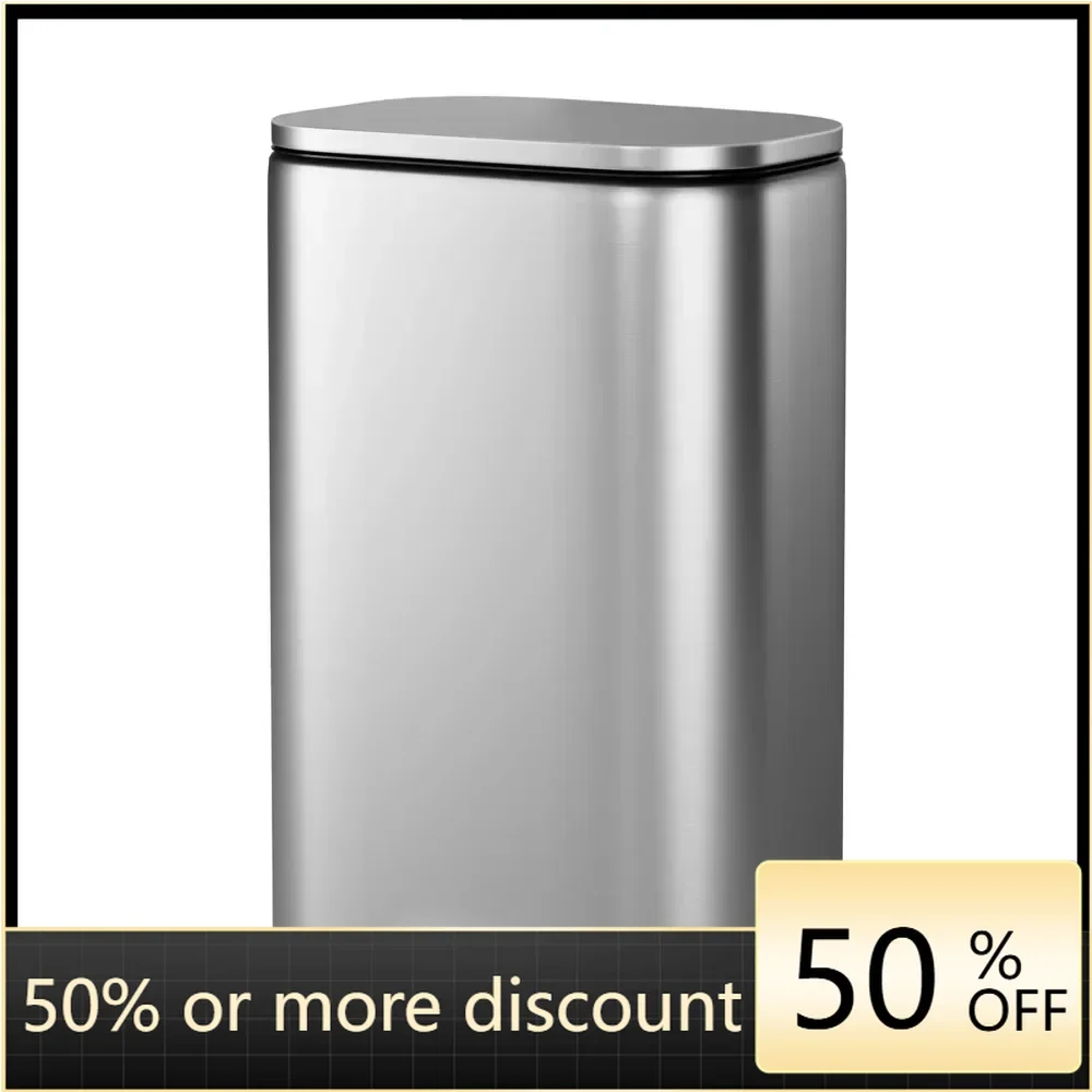 Stainless steel trash can with silent cover, durable foot pedal and inner bucket, kitchen and exterior trash cans (50L, silver)
Stainless steel trash can with silent cover, durable foot pedal and inner bucket, kitchen and exterior trash cans (50L, silver)