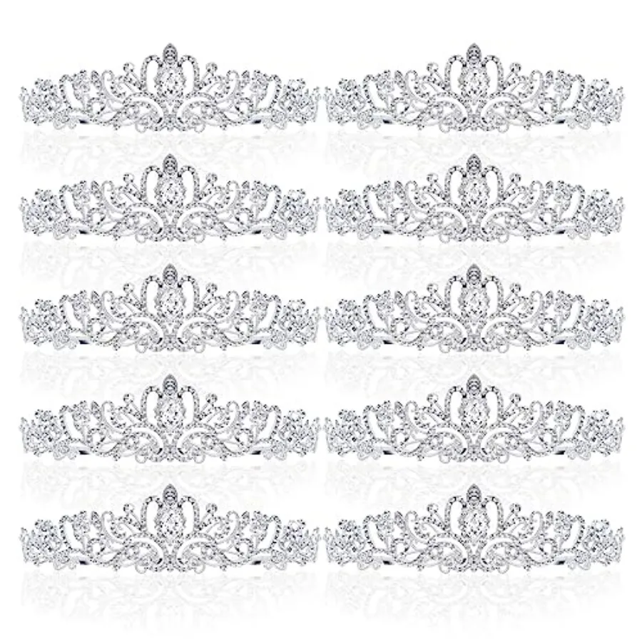 10 Pcs Crystal Tiaras and Crowns for Women Girls, Rhinestone Princess Crowns with Combs Birthday Queen Tiaras for Graduation Pr
10 Pcs Crystal Tiaras and Crowns for Women Girls, Rhinestone Princess Crowns with Combs Birthday Queen Tiaras for Graduation Pr