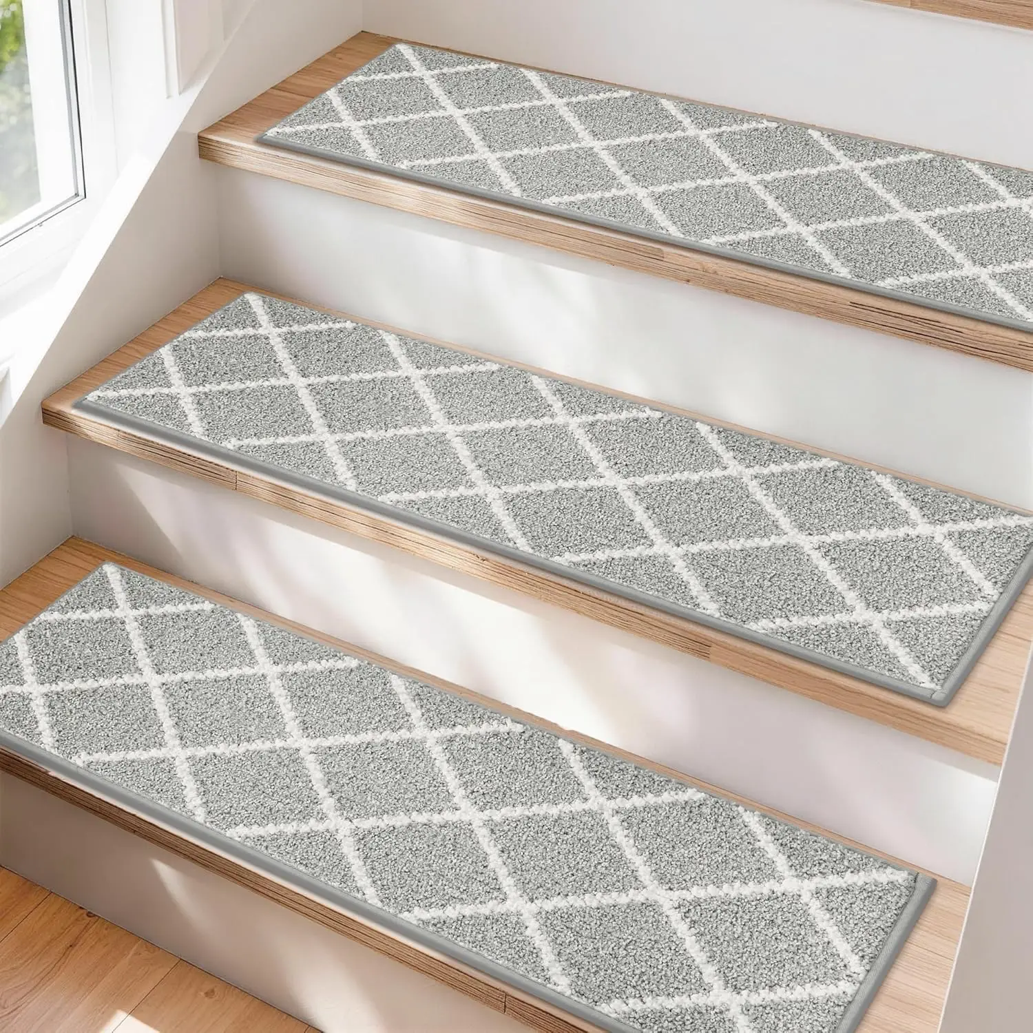 Non-Slip Stair Treads for Indoor Wooden Steps, 28inX9in Polyester TPE Backing Carpet Mat, 7pcs Set
Non-Slip Stair Treads for Indoor Wooden Steps, 28inX9in Polyester TPE Backing Carpet Mat, 7pcs Set
