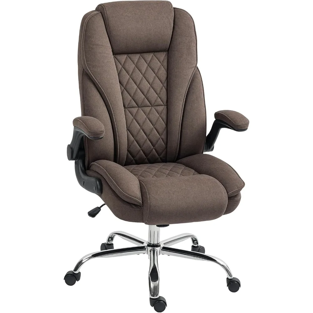 High Back Office Chair, Executive Desk Chair with Swivel Wheels, Flip-up Armrest, Adjustable Height, Modern Diamond Fabric
High Back Office Chair, Executive Desk Chair with Swivel Wheels, Flip-up Armrest, Adjustable Height, Modern Diamond Fabric