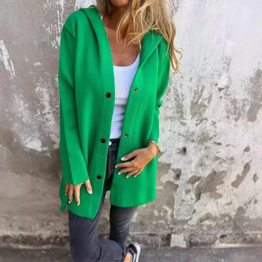 2025 Solid Color Cardigan Stylish Hooded Button-down Women's Coat with Pockets for Fall Winter Mid Length for Outdoor for Travel
2025 Solid Color Cardigan Stylish Hooded Button-down Women's Coat with Pockets for Fall Winter Mid Length for Outdoor for Travel
