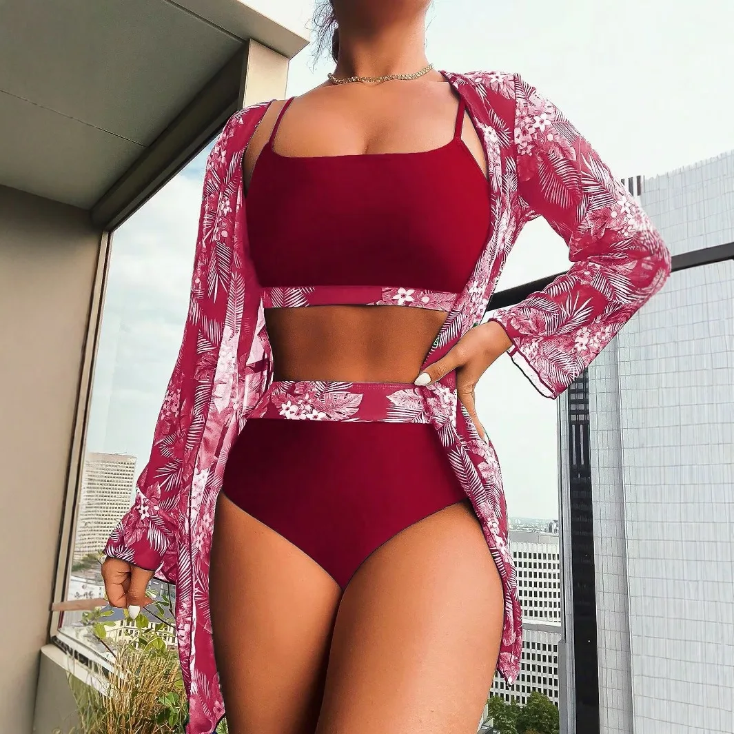 4 Colors New Women Three Pieces Sexy Swimming Clothes Sling Bikini Sets With Panties Floral Summer Holiday Beach Cover Up Ropa
4 Colors New Women Three Pieces Sexy Swimming Clothes Sling Bikini Sets With Panties Floral Summer Holiday Beach Cover Up Ropa