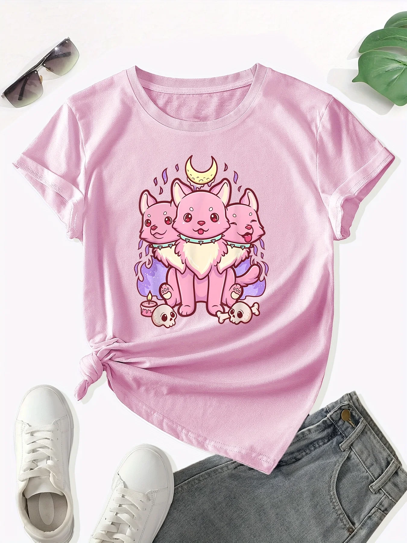 Cartoon Animal Print T-Shirt, Casual Crew Neck Short Sleeve Top For Spring & Summer, Women's Clothing
Cartoon Animal Print T-Shirt, Casual Crew Neck Short Sleeve Top For Spring & Summer, Women's Clothing