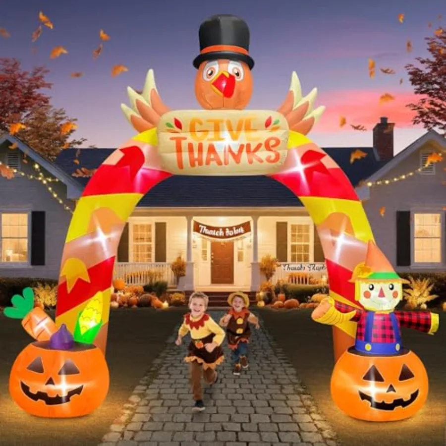 Outdoor Thanksgiving inflatable archway, PVC material, orange and brown, 12FT tall with built-in LED lights for night visibilit
Outdoor Thanksgiving inflatable archway, PVC material, orange and brown, 12FT tall with built-in LED lights for night visibilit