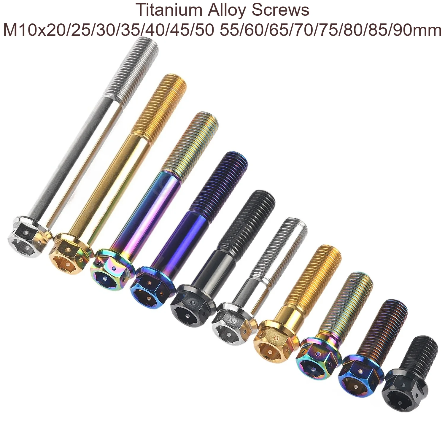 Titanium Bolt M10x20~90mm Pitch1.25/1.5mm Flange Inner Outer Hexagon Screws for Motorcycle Disc Brake Refitted
Titanium Bolt M10x20~90mm Pitch1.25/1.5mm Flange Inner Outer Hexagon Screws for Motorcycle Disc Brake Refitted