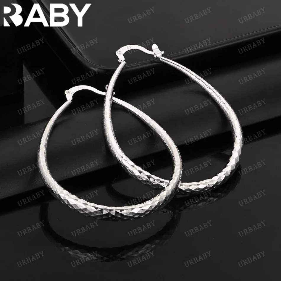 URBABY 925 Sterling Silver Diamond Ripples Hoop Earrings For Women Wedding Engagement Party Fashion Charm Jewelry Gift
URBABY 925 Sterling Silver Diamond Ripples Hoop Earrings For Women Wedding Engagement Party Fashion Charm Jewelry Gift