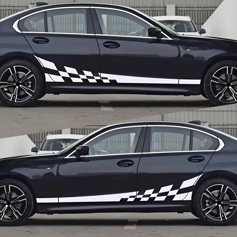 2pcs Set Glossy Checkered Flag Racing Decals - Self-Adhesive, Single-Use Vinyl Stripes for Cars & Trucks - Black & White Design,
2pcs Set Glossy Checkered Flag Racing Decals - Self-Adhesive, Single-Use Vinyl Stripes for Cars & Trucks - Black & White Design,