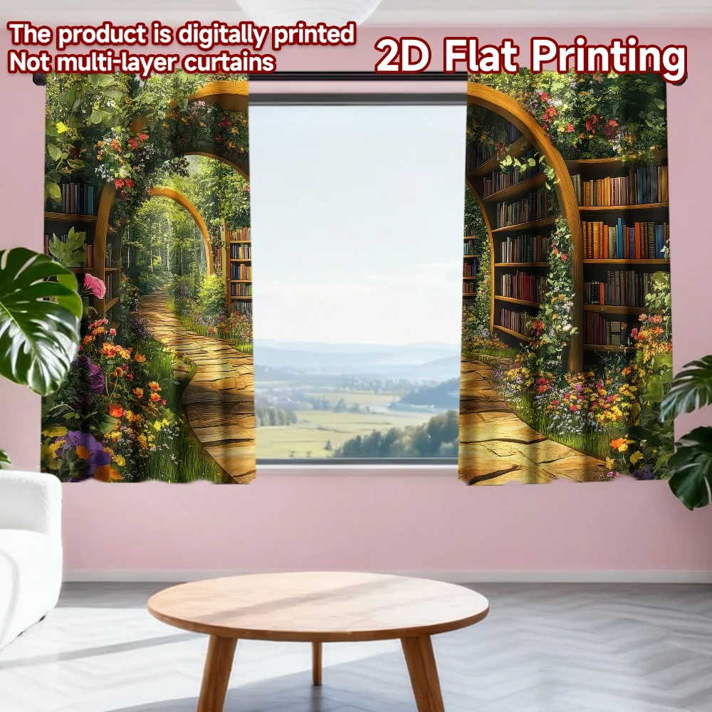 2D flat printing 2pcs Curtain Magical Garden Library Path Digital Printed Polyester Drapes Party Decorations Use for Indoor
2D flat printing 2pcs Curtain Magical Garden Library Path Digital Printed Polyester Drapes Party Decorations Use for Indoor