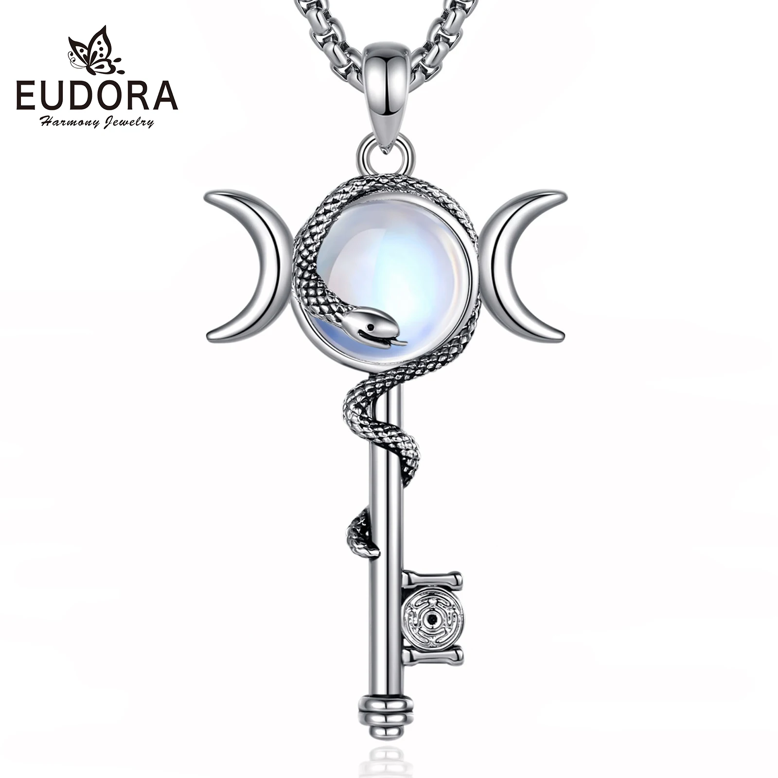 Eudora Hecate Key Moonstone Necklace Triple Moon Goddess Snake Pendant Healing Crystal Spiritual Jewelry Gift for Women Men
Eudora Hecate Key Moonstone Necklace Triple Moon Goddess Snake Pendant Healing Crystal Spiritual Jewelry Gift for Women Men